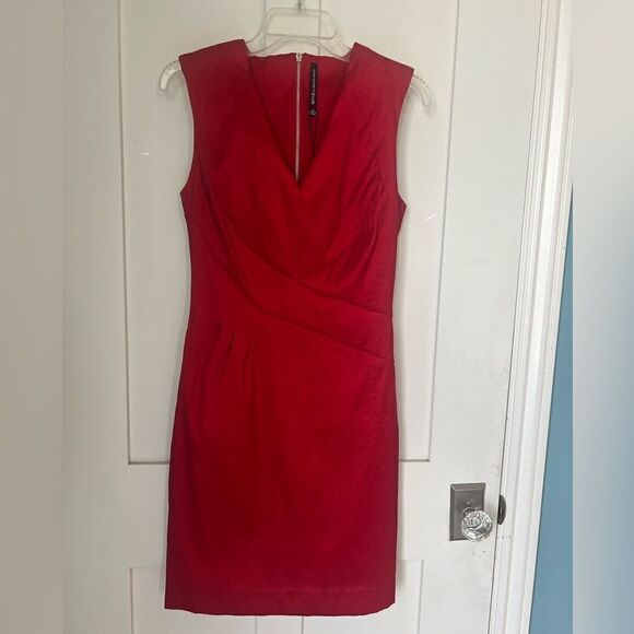 NWT W118 By Walter Baker Women’s Red Sleeveless Alexa Stitched Cocktail Dress M - Picture 7 of 13